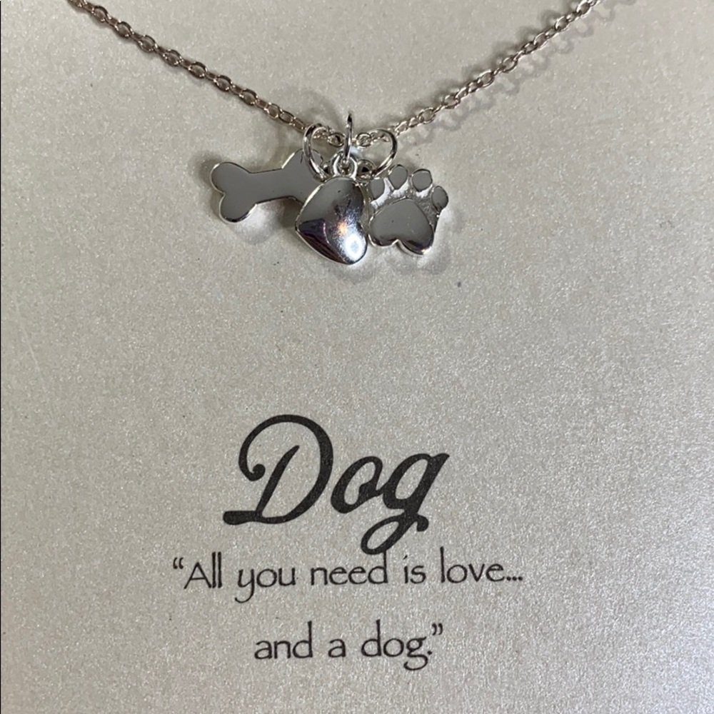 Silver Dog Lover Pawprint Necklace